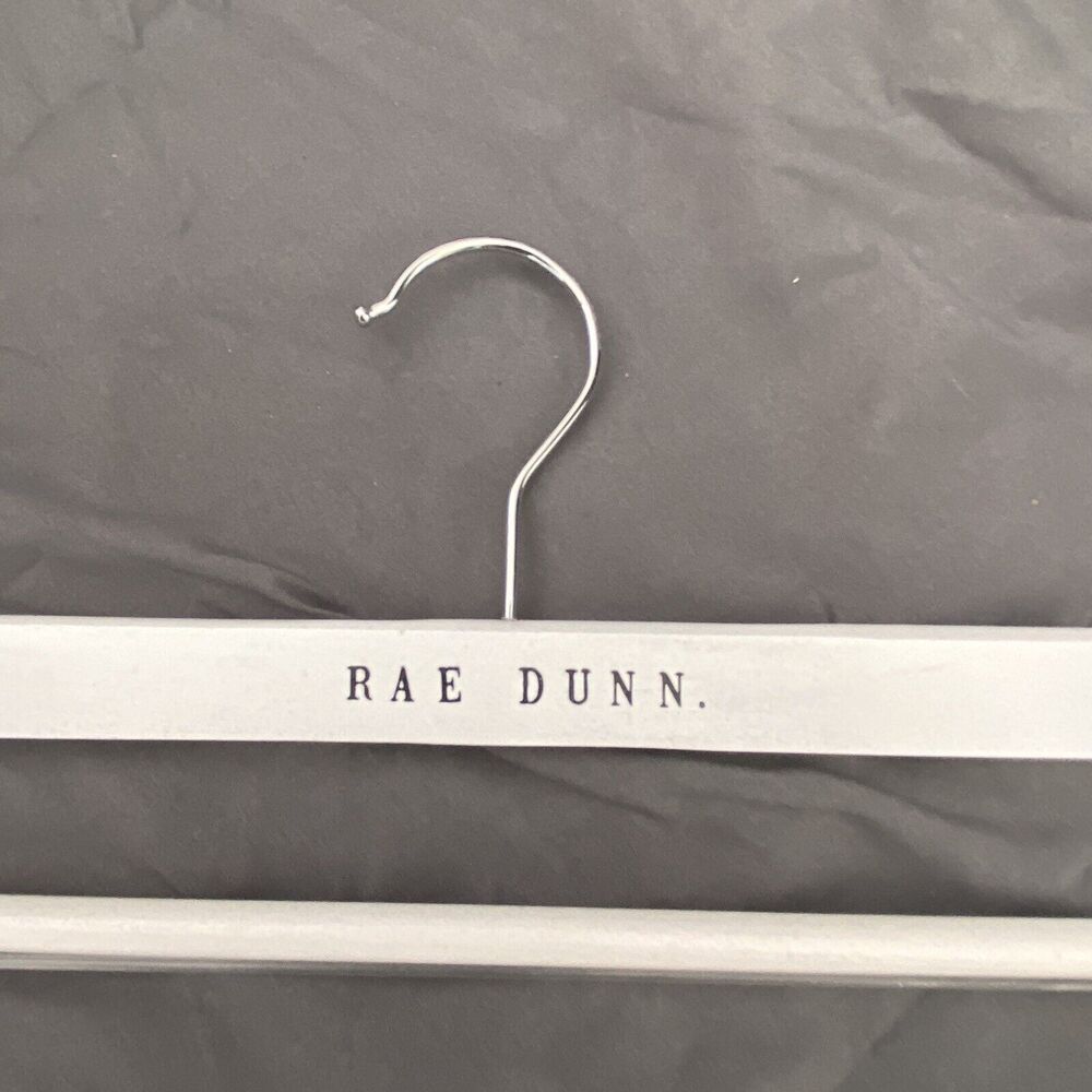 Rae Dunn White Wooden Hanger Throw Blanket Storage Hanger Logo